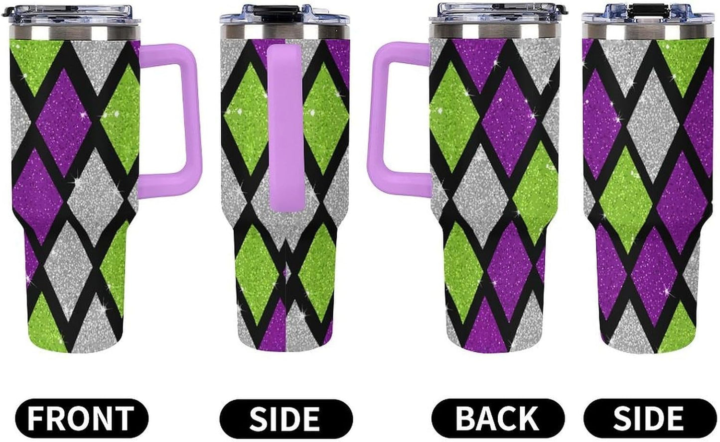 Leakproof Tumbler Vacuum Sealed Car Holder Friendly For Travel Teal And Peach Tropical Palm Leaf Pattern Water Tumbler white-style-23 - Colors F