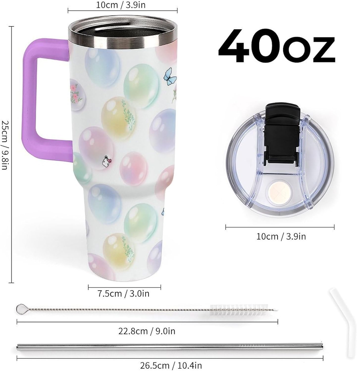 Leakproof Tumbler Vacuum Sealed Car Holder Friendly For Travel Teal And Peach Tropical Palm Leaf Pattern Water Tumbler white-style-23 - Colors F