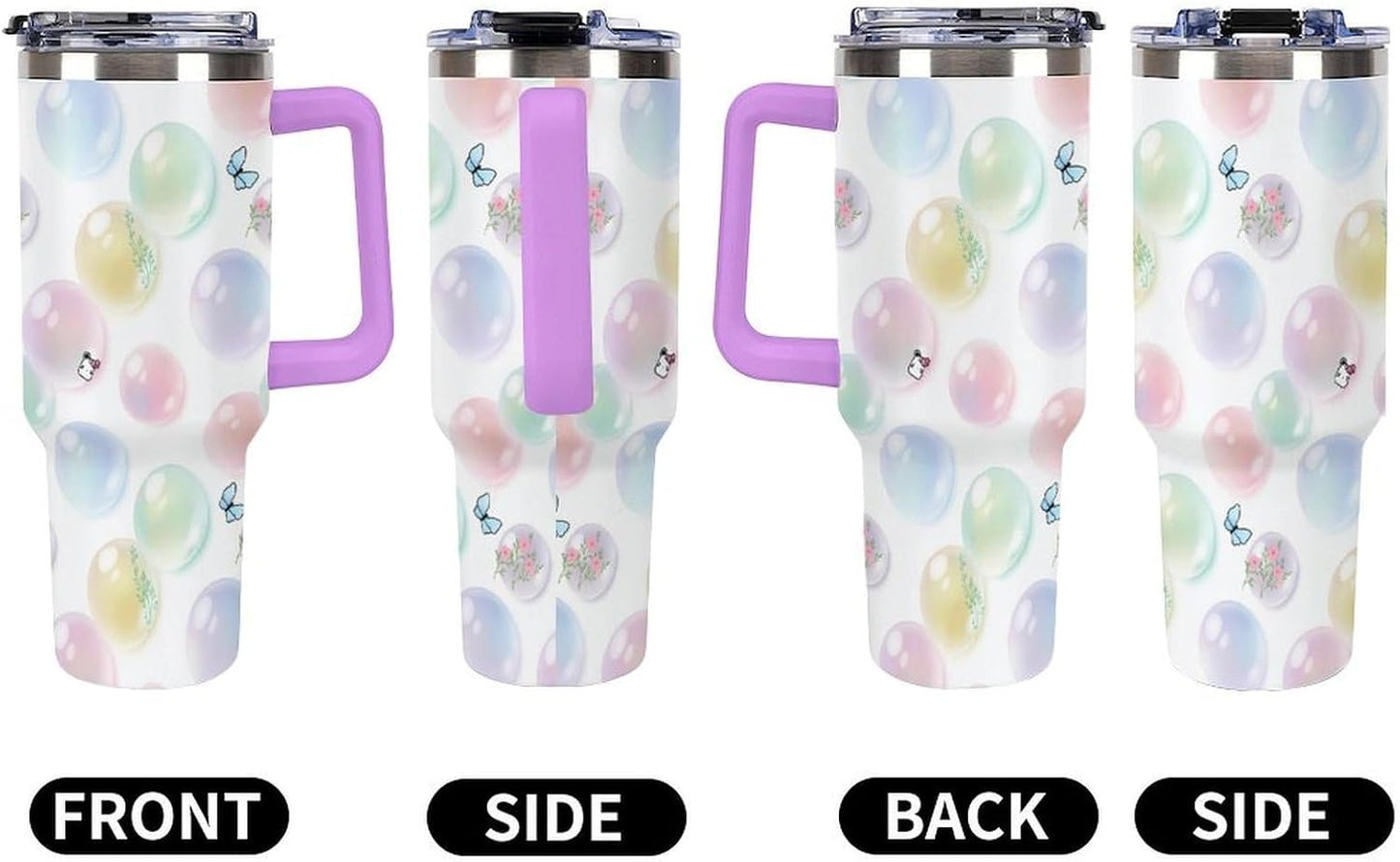 Leakproof Tumbler Vacuum Sealed Car Holder Friendly For Travel Teal And Peach Tropical Palm Leaf Pattern Water Tumbler white-style-23 - Colors F