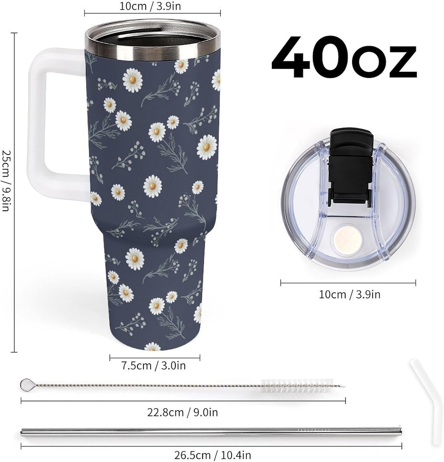 Leakproof Tumbler Vacuum Sealed Car Holder Friendly For Travel Teal And Peach Tropical Palm Leaf Pattern Water Tumbler white-style-23 - Colors F