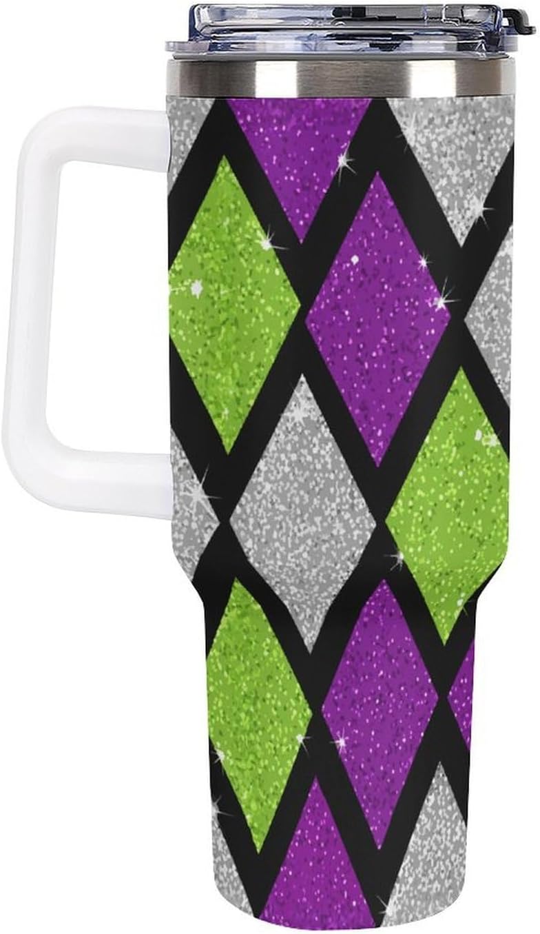Leakproof Tumbler Vacuum Sealed Car Holder Friendly For Travel Teal And Peach Tropical Palm Leaf Pattern Water Tumbler white-style-23 - Colors F
