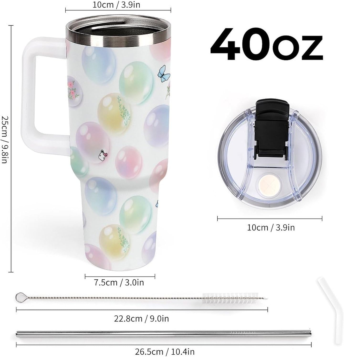 Leakproof Tumbler Vacuum Sealed Car Holder Friendly For Travel Teal And Peach Tropical Palm Leaf Pattern Water Tumbler white-style-23 - Colors F