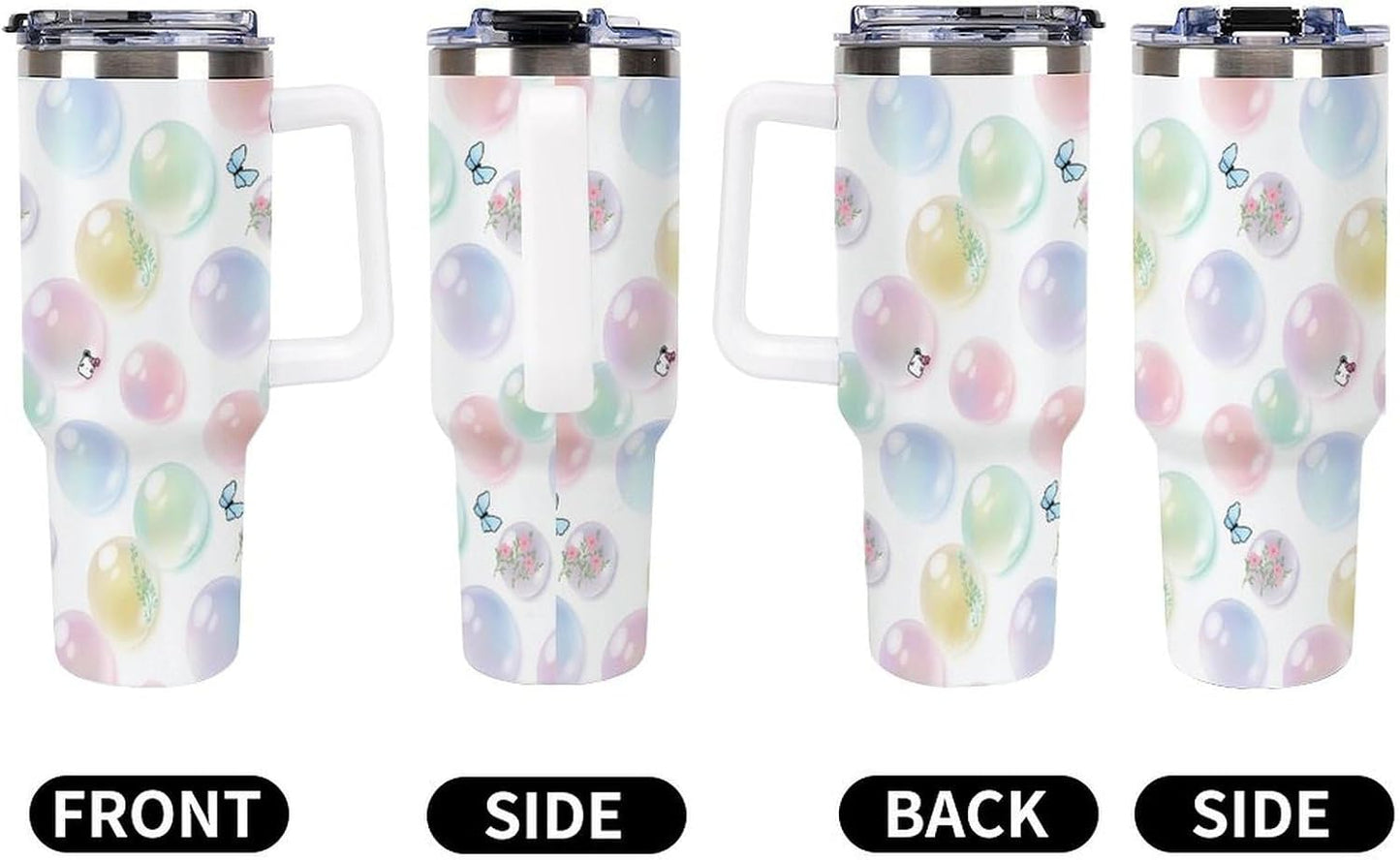 Leakproof Tumbler Vacuum Sealed Car Holder Friendly For Travel Teal And Peach Tropical Palm Leaf Pattern Water Tumbler white-style-23 - Colors F