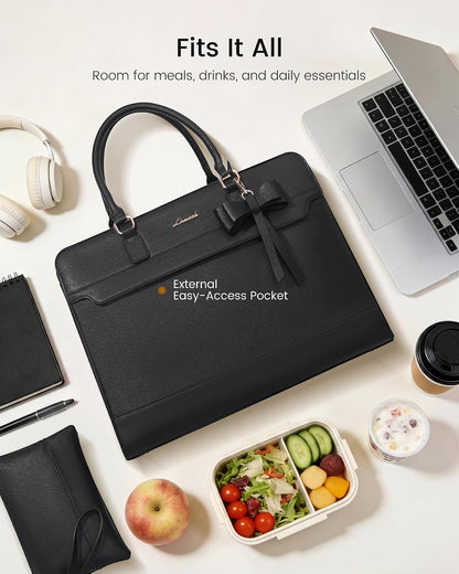 Laptop Tote Bag for Women,Leather Work Bag, Waterproof Business Teacher Bag,Large Computer Handbag Purse Briefcase,Office Gifts for Women
