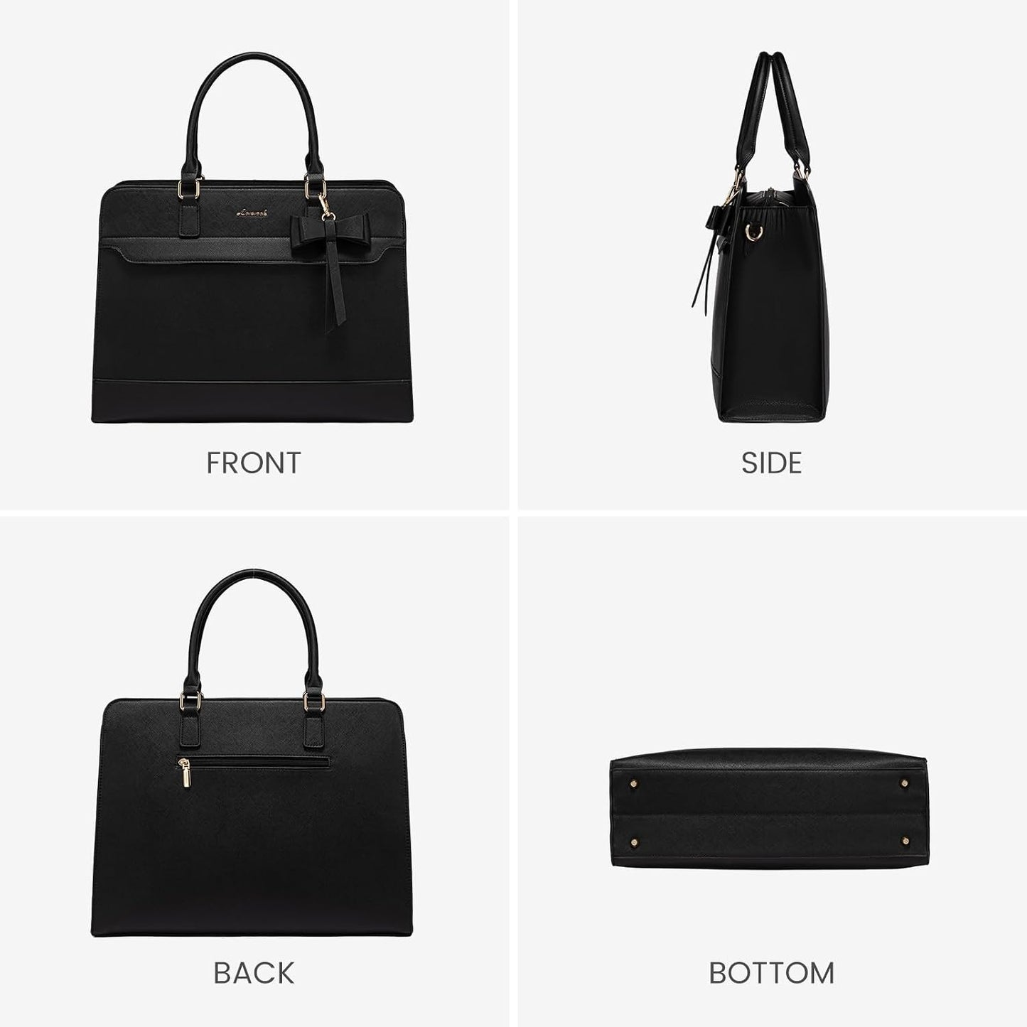 Laptop Tote Bag for Women,Leather Work Bag, Waterproof Business Teacher Bag,Large Computer Handbag Purse Briefcase,Office Gifts for Women