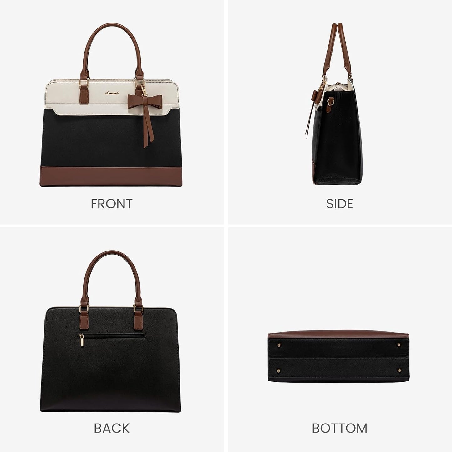 Laptop Tote Bag for Women,Leather Work Bag, Waterproof Business Teacher Bag,Large Computer Handbag Purse Briefcase,Office Gifts for Women
