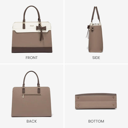 Laptop Tote Bag for Women,Leather Work Bag, Waterproof Business Teacher Bag,Large Computer Handbag Purse Briefcase,Office Gifts for Women
