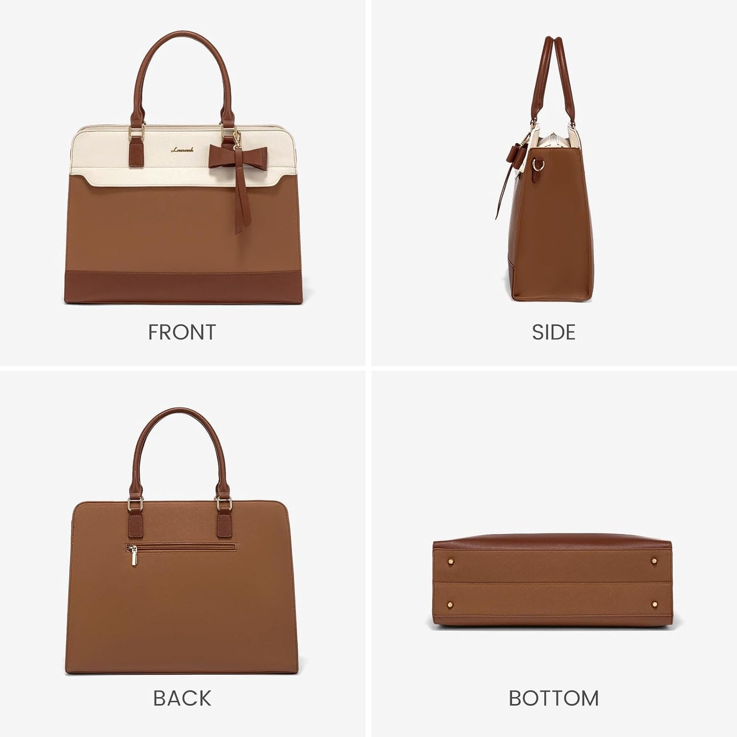 Laptop Tote Bag for Women,Leather Work Bag, Waterproof Business Teacher Bag,Large Computer Handbag Purse Briefcase,Office Gifts for Women