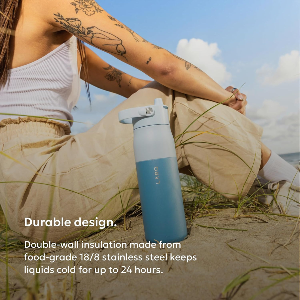 Swig Top Insulated Stainless Steel Water Bottle with Straw and Handle