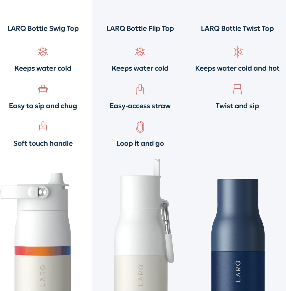 Swig Top Insulated Stainless Steel Water Bottle with Straw and Handle