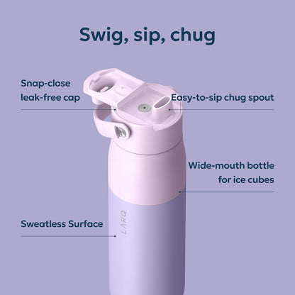 Swig Top Insulated Stainless Steel Water Bottle with Straw and Handle
