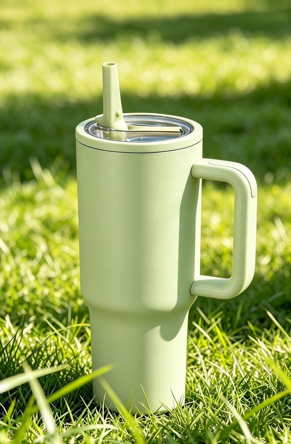 40oz Insulated Tumbler with Handle & Straw Lid, Light Blue