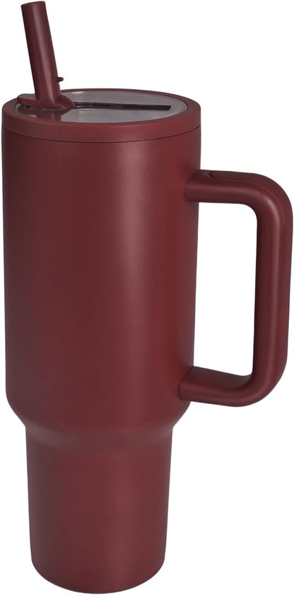 40oz Insulated Tumbler with Handle & Straw Lid, Light Blue