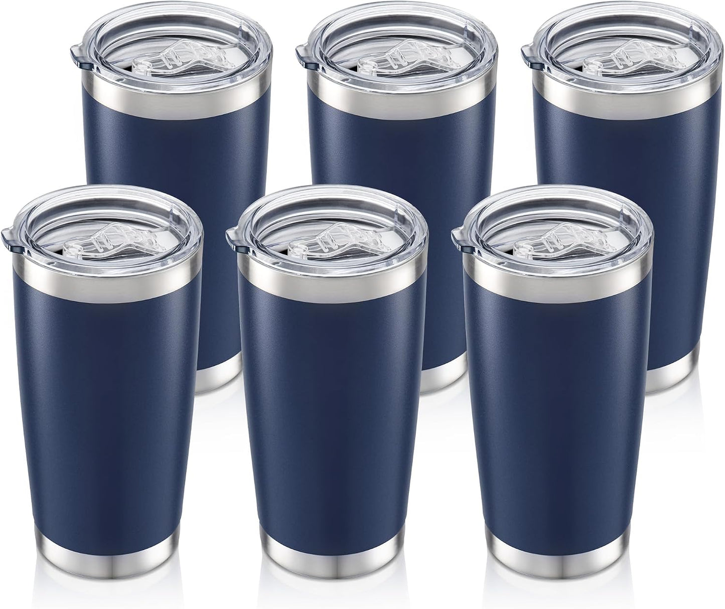 20 oz Tumbler with Lid Stainless Steel Insulated Tumblers, 1 Pack | Leak Proof Lid, Double Wall & Vacuum, Powder Coated, Fit Most Car Cup Holders, for Cold and Hot Drinks, Blue