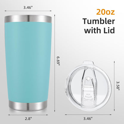 20 oz Tumbler with Lid Stainless Steel Insulated Tumblers, 1 Pack | Leak Proof Lid, Double Wall & Vacuum, Powder Coated, Fit Most Car Cup Holders, for Cold and Hot Drinks, Blue