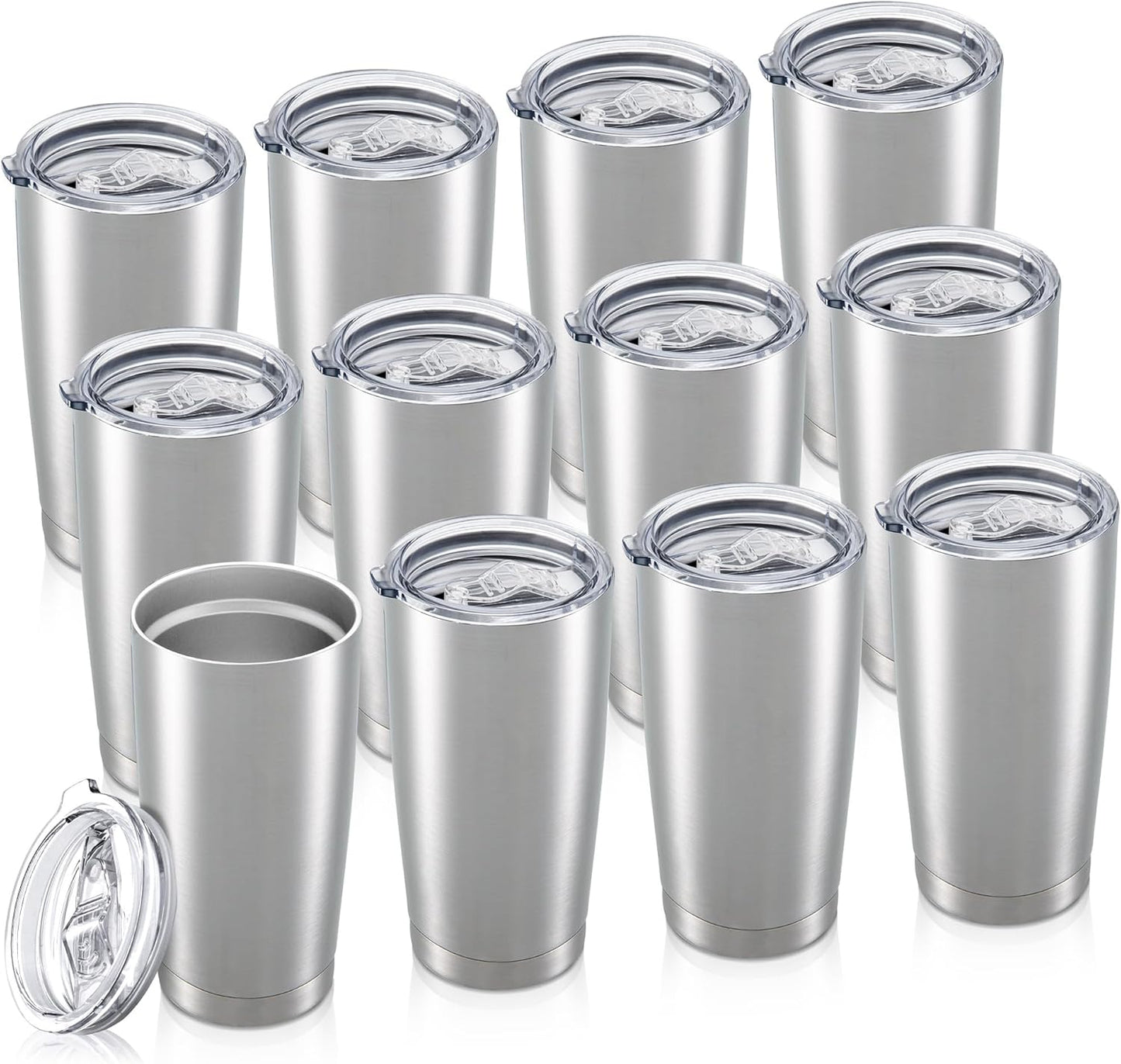 20 oz Tumbler with Lid Stainless Steel Insulated Tumblers, 1 Pack | Leak Proof Lid, Double Wall & Vacuum, Powder Coated, Fit Most Car Cup Holders, for Cold and Hot Drinks, Blue