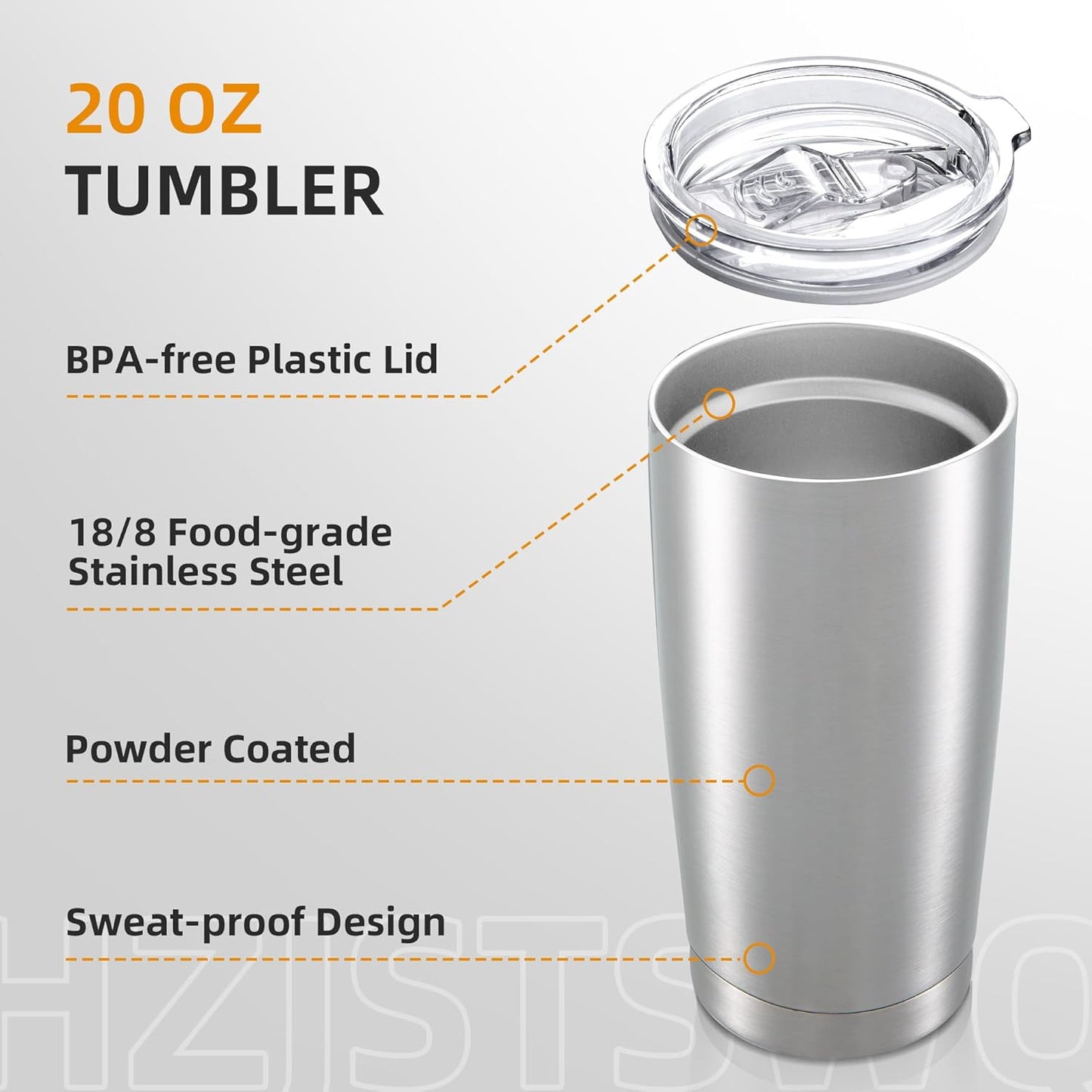 20 oz Tumbler with Lid Stainless Steel Insulated Tumblers, 1 Pack | Leak Proof Lid, Double Wall & Vacuum, Powder Coated, Fit Most Car Cup Holders, for Cold and Hot Drinks, Blue