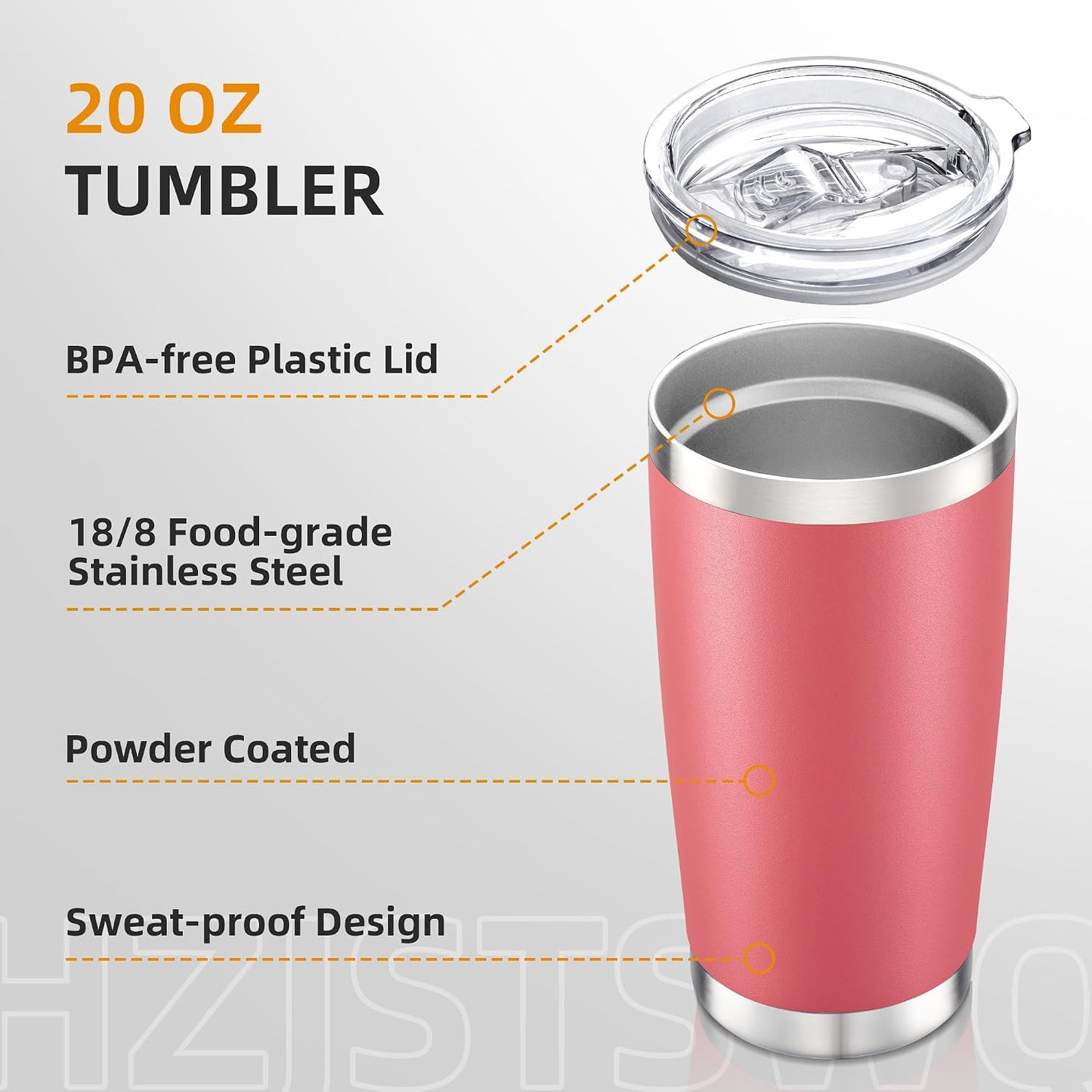 20 oz Tumbler with Lid Stainless Steel Insulated Tumblers, 1 Pack | Leak Proof Lid, Double Wall & Vacuum, Powder Coated, Fit Most Car Cup Holders, for Cold and Hot Drinks, Blue