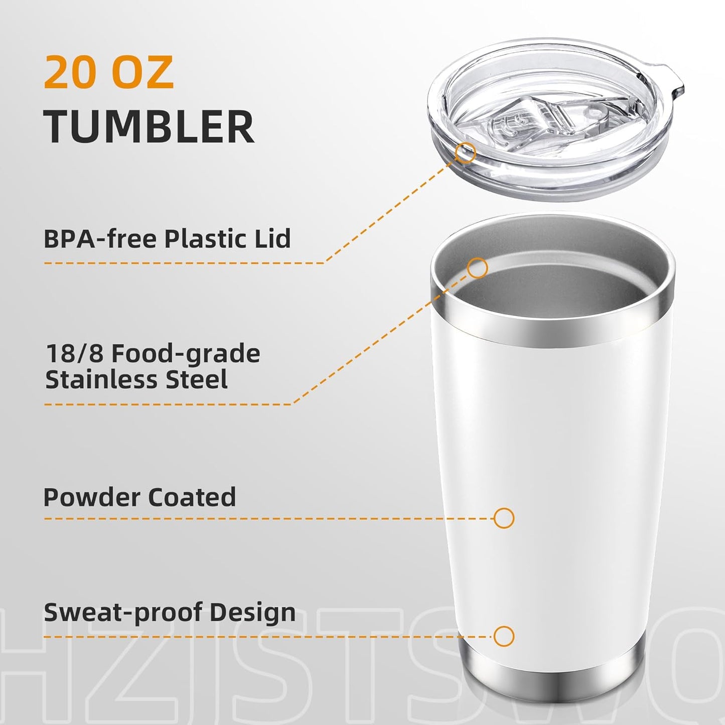 20 oz Tumbler with Lid Stainless Steel Insulated Tumblers, 1 Pack | Leak Proof Lid, Double Wall & Vacuum, Powder Coated, Fit Most Car Cup Holders, for Cold and Hot Drinks, Blue