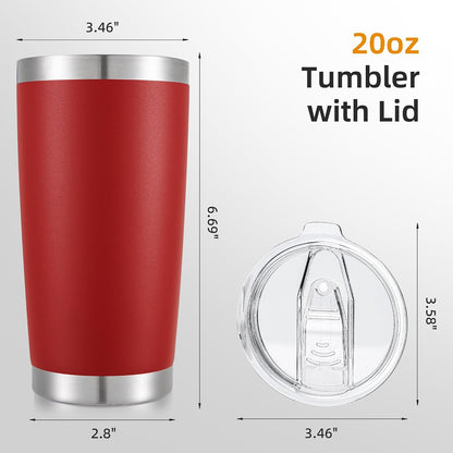 20 oz Tumbler with Lid Stainless Steel Insulated Tumblers, 1 Pack | Leak Proof Lid, Double Wall & Vacuum, Powder Coated, Fit Most Car Cup Holders, for Cold and Hot Drinks, Blue