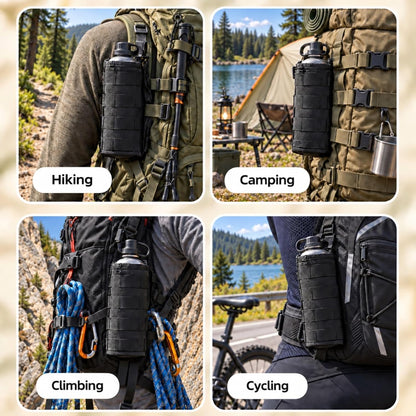 Tactical Water Bottle Pouch, Anti-Swing, MOLLE Belt Loop, 18-25oz