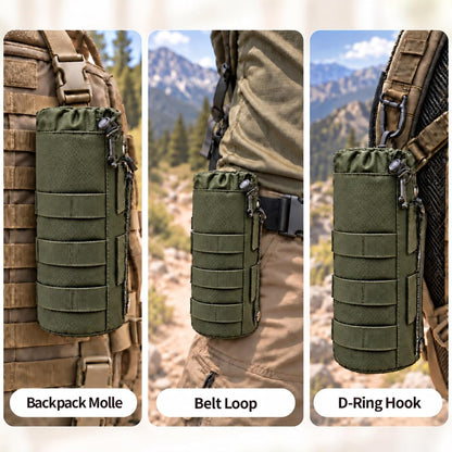 Tactical Water Bottle Pouch, Anti-Swing, MOLLE Belt Loop, 18-25oz