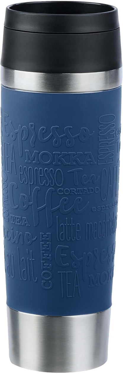 N20223 Travel Mug Classic Insulated Mug 0.5 Litres, Comfort Screw Cap, Stainless Steel, 6 Hours Hot and 12 Hours Cold, 100% Leak-Proof, Dishwasher Safe, 360° Drinking Opening, Dark Grey