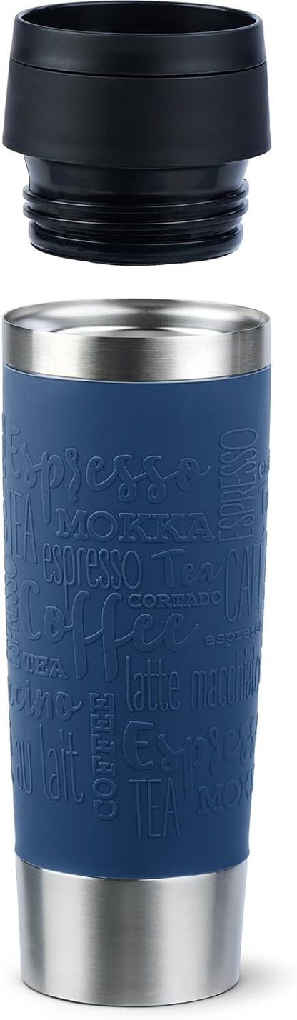 N20223 Travel Mug Classic Insulated Mug 0.5 Litres, Comfort Screw Cap, Stainless Steel, 6 Hours Hot and 12 Hours Cold, 100% Leak-Proof, Dishwasher Safe, 360° Drinking Opening, Dark Grey