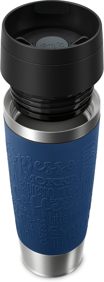 N20223 Travel Mug Classic Insulated Mug 0.5 Litres, Comfort Screw Cap, Stainless Steel, 6 Hours Hot and 12 Hours Cold, 100% Leak-Proof, Dishwasher Safe, 360° Drinking Opening, Dark Grey