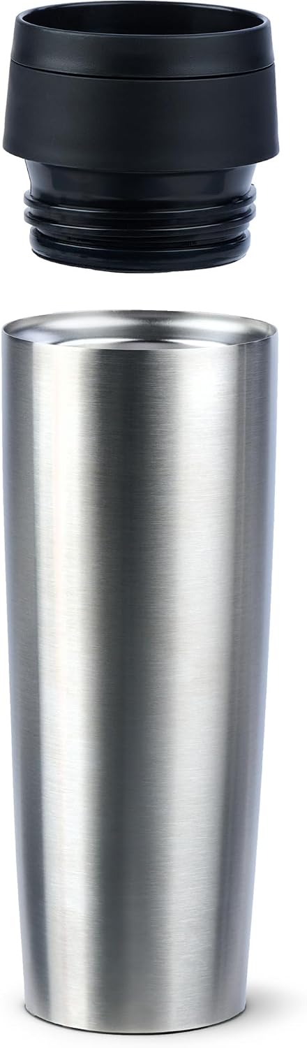 N20223 Travel Mug Classic Insulated Mug 0.5 Litres, Comfort Screw Cap, Stainless Steel, 6 Hours Hot and 12 Hours Cold, 100% Leak-Proof, Dishwasher Safe, 360° Drinking Opening, Dark Grey