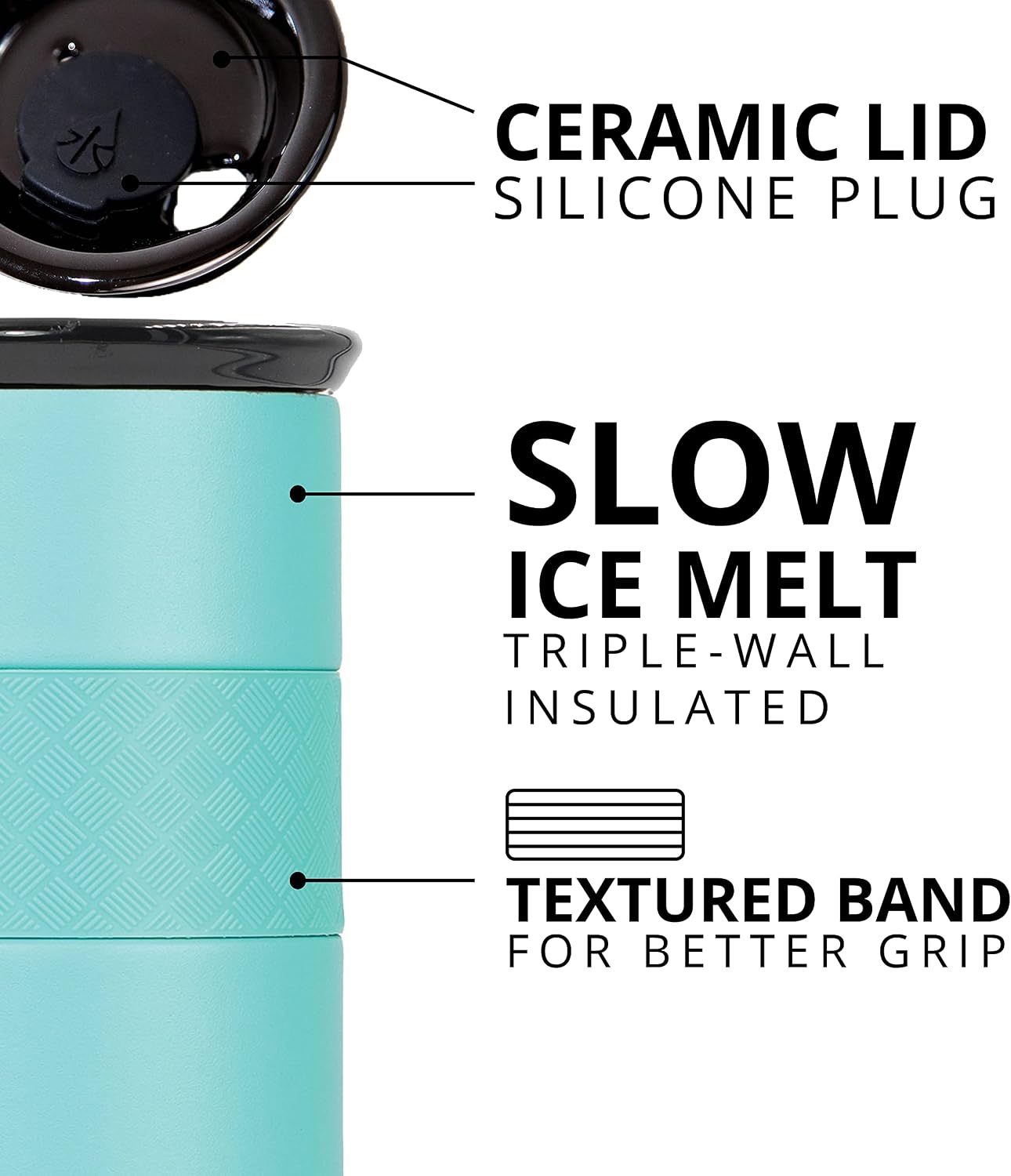 Artisan Insulated Tumbler, Triple Wall Coffee Travel Mug, Reusable Stainless Steel Coffee Tumbler with Ceramic Lid, Thermal Coffee Cups for Hot (6 Hrs) & Cold (18 Hrs), 12oz - Teak Wood