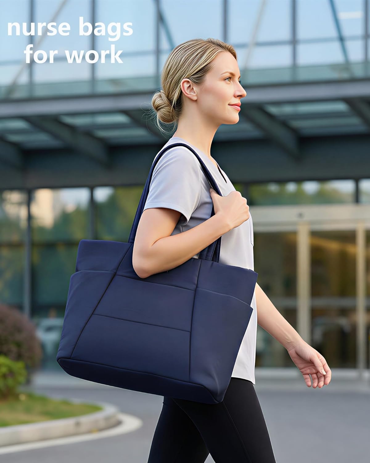 Puffer Tote Bag with 40oz Cup Holder Laptop Work Bag for Women | Lightweight Puffy Bag,Shoulder Bag for Teacher/Nurse,Includes Cosmetic Pouch,Everyday Carry & Travel Ready