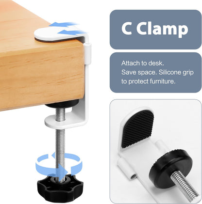 Under Desk Cup Holder, Clamp on Cup Holder Clip Desk Organizer Phone Stand | Desk organizer with pencil holder clamp on side, under desk hanging organizer storage, cup holder for desk phone stand holder