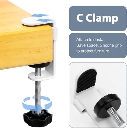 Under Desk Cup Holder, Clamp on Cup Holder Clip Desk Organizer Phone Stand | Desk organizer with pencil holder clamp on side, under desk hanging organizer storage, cup holder for desk phone stand holder