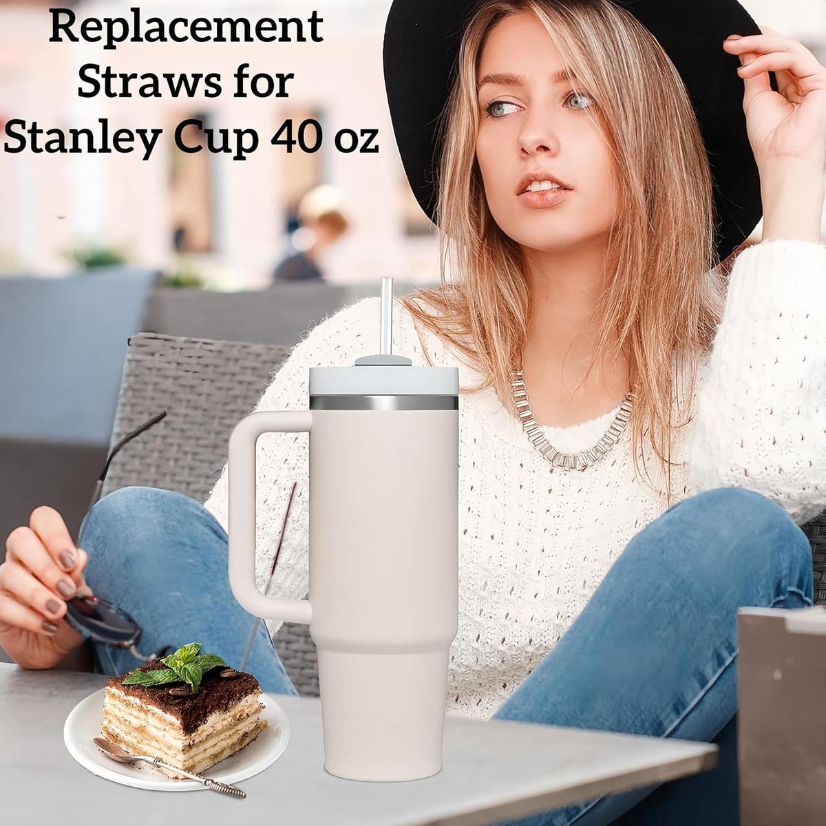 Replacement Straws for Stanley 30oz Tumbler, 10.4 Inch, 6-Pack | STANLEY Straw BPA-Free Reusable Clear Hard Straws with Brush - Dishwasher Safe No Plastic Taste for Home Office Travel Gym