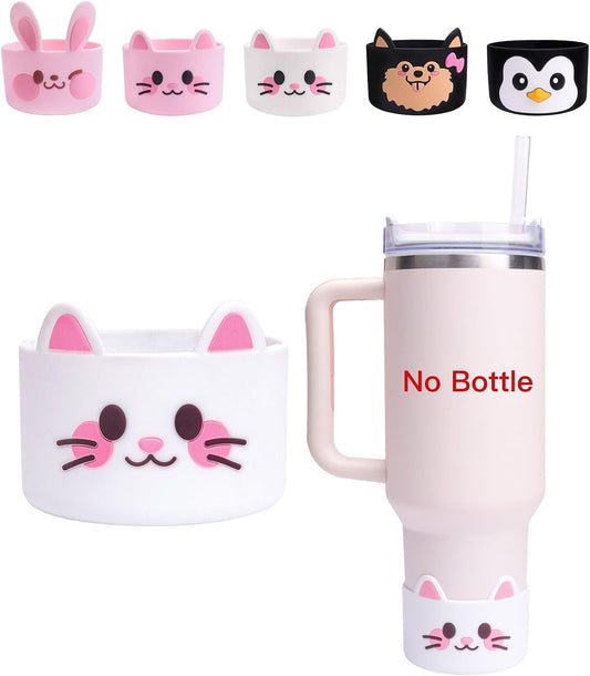 Silicone Boot for Stanley 40 30 oz Quencher Tumbler, IceFlow Water Bottle 30/20 oz, Cup Bottom Sleeve 3.1 inch Diameter