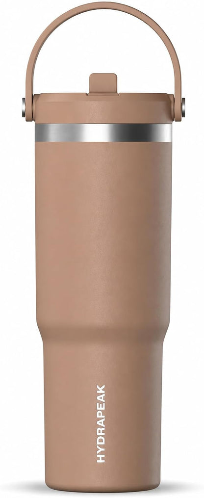 Nomad 32oz Stainless Steel Insulated Travel Tumbler with Handle & Straw Lid, Leakproof, Cupholder Friendly, Gym, Travel & Everyday Hydration, Cold 24 Hours (Pale Sage)