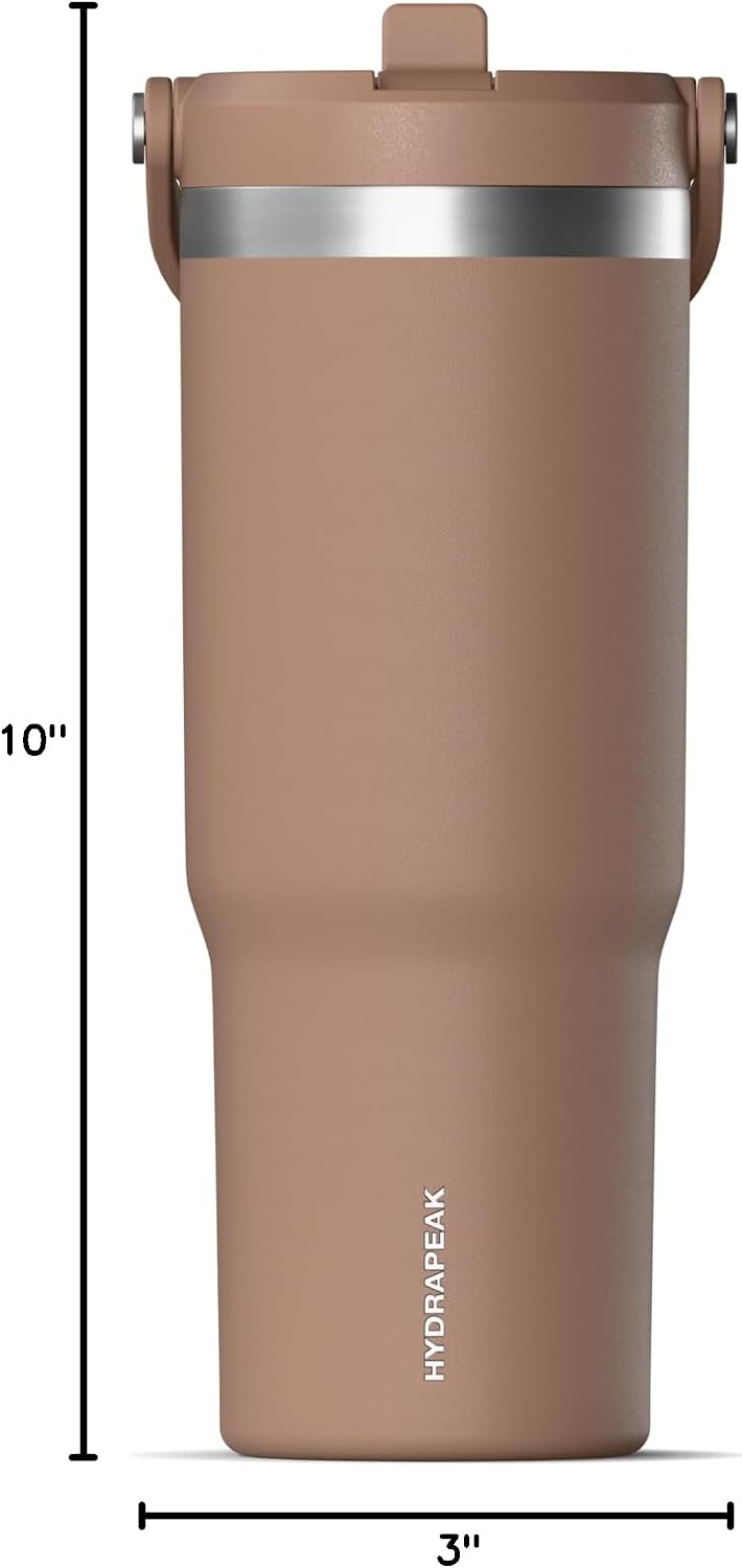 Nomad 32oz Stainless Steel Insulated Travel Tumbler with Handle & Straw Lid, Leakproof, Cupholder Friendly, Gym, Travel & Everyday Hydration, Cold 24 Hours (Pale Sage)