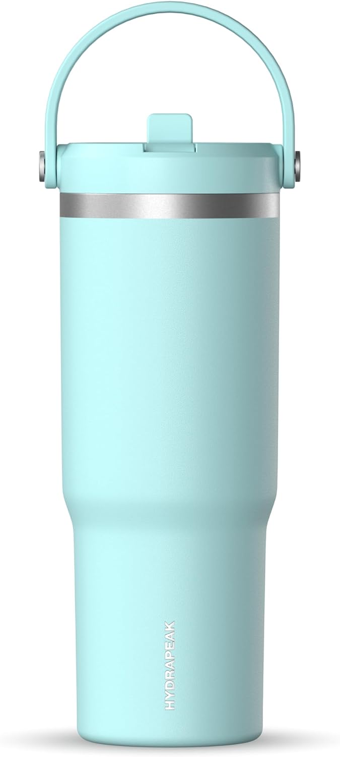Nomad 32oz Stainless Steel Insulated Travel Tumbler with Handle & Straw Lid, Leakproof, Cupholder Friendly, Gym, Travel & Everyday Hydration, Cold 24 Hours (Pale Sage)