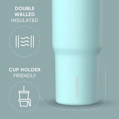 Nomad 32oz Stainless Steel Insulated Travel Tumbler with Handle & Straw Lid, Leakproof, Cupholder Friendly, Gym, Travel & Everyday Hydration, Cold 24 Hours (Pale Sage)