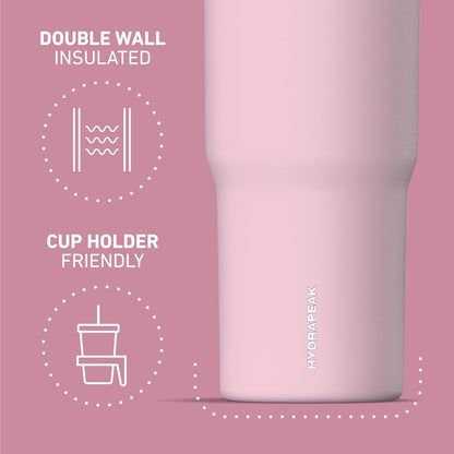 Nomad 32oz Stainless Steel Insulated Travel Tumbler with Handle & Straw Lid, Leakproof, Cupholder Friendly, Gym, Travel & Everyday Hydration, Cold 24 Hours (Pale Sage)