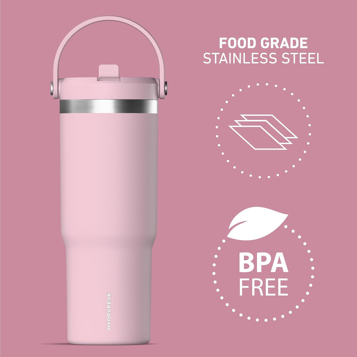 Nomad 32oz Stainless Steel Insulated Travel Tumbler with Handle & Straw Lid, Leakproof, Cupholder Friendly, Gym, Travel & Everyday Hydration, Cold 24 Hours (Pale Sage)