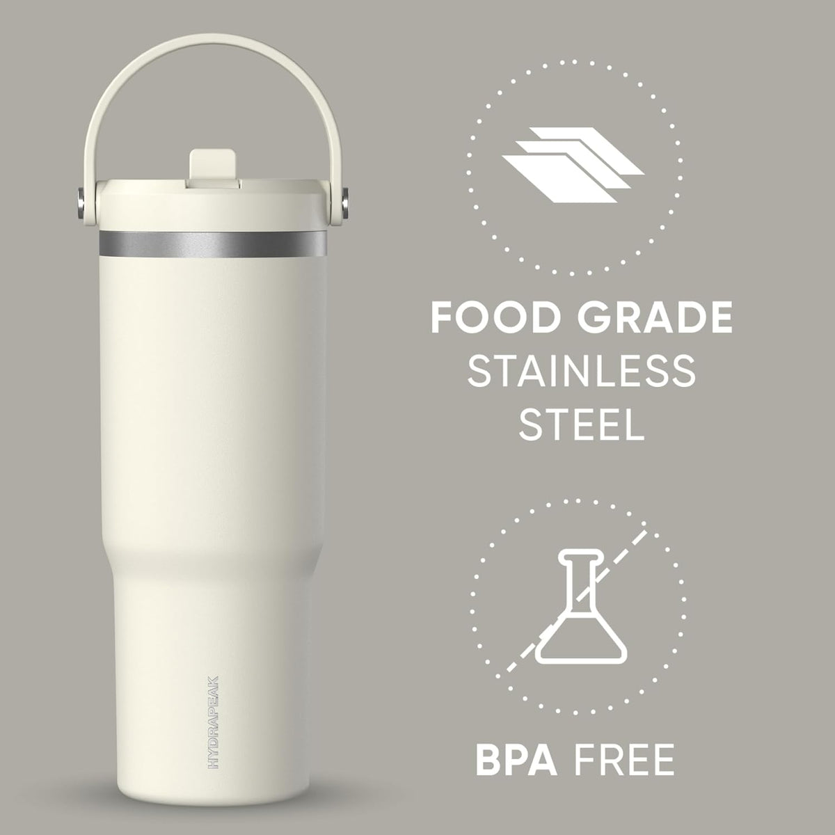 Nomad 32oz Stainless Steel Insulated Travel Tumbler with Handle & Straw Lid, Leakproof, Cupholder Friendly, Gym, Travel & Everyday Hydration, Cold 24 Hours (Pale Sage)