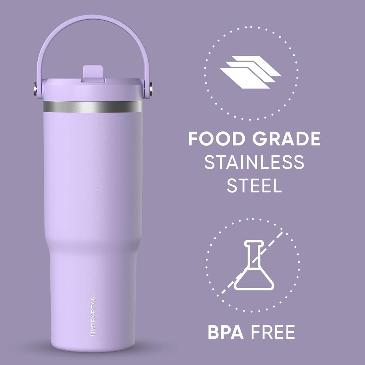 Nomad 32oz Stainless Steel Insulated Travel Tumbler with Handle & Straw Lid, Leakproof, Cupholder Friendly, Gym, Travel & Everyday Hydration, Cold 24 Hours (Pale Sage)