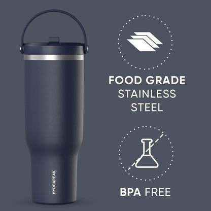 Nomad 32oz Stainless Steel Insulated Travel Tumbler with Handle & Straw Lid, Leakproof, Cupholder Friendly, Gym, Travel & Everyday Hydration, Cold 24 Hours (Pale Sage)