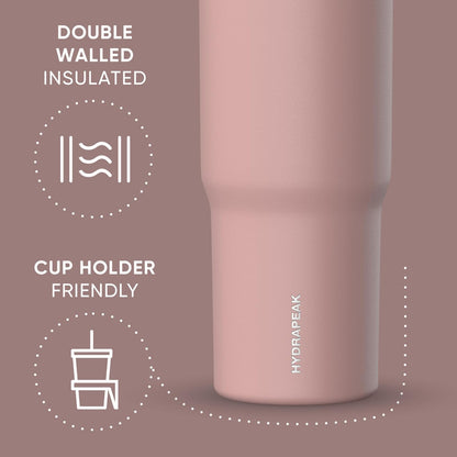 Nomad 32oz Stainless Steel Insulated Travel Tumbler with Handle & Straw Lid, Leakproof, Cupholder Friendly, Gym, Travel & Everyday Hydration, Cold 24 Hours (Pale Sage)