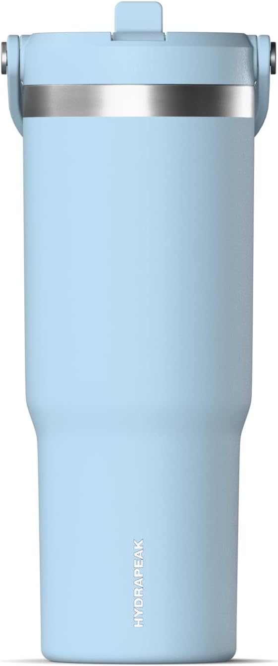 Nomad 32oz Stainless Steel Insulated Travel Tumbler with Handle & Straw Lid, Leakproof, Cupholder Friendly, Gym, Travel & Everyday Hydration, Cold 24 Hours (Pale Sage)