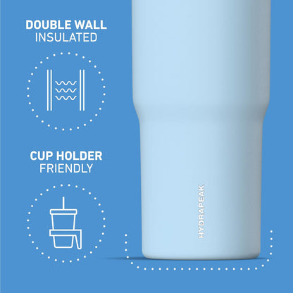 Nomad 32oz Stainless Steel Insulated Travel Tumbler with Handle & Straw Lid, Leakproof, Cupholder Friendly, Gym, Travel & Everyday Hydration, Cold 24 Hours (Pale Sage)