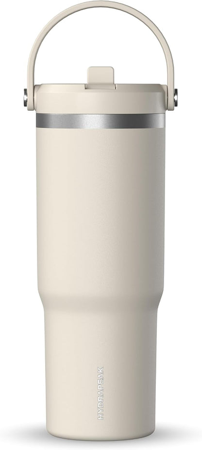 Nomad 32oz Stainless Steel Insulated Travel Tumbler with Handle & Straw Lid, Leakproof, Cupholder Friendly, Gym, Travel & Everyday Hydration, Cold 24 Hours (Pale Sage)