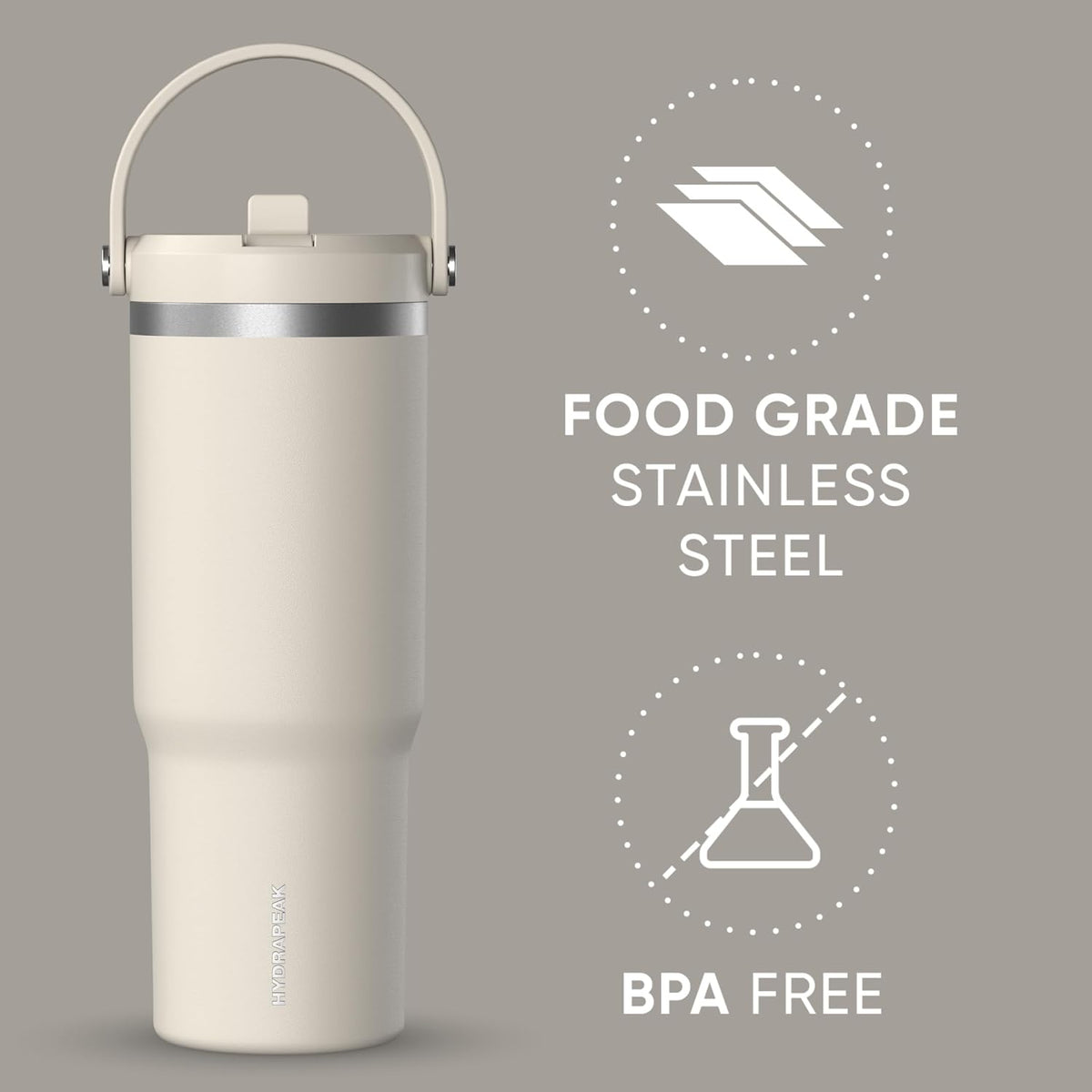 Nomad 32oz Stainless Steel Insulated Travel Tumbler with Handle & Straw Lid, Leakproof, Cupholder Friendly, Gym, Travel & Everyday Hydration, Cold 24 Hours (Pale Sage)